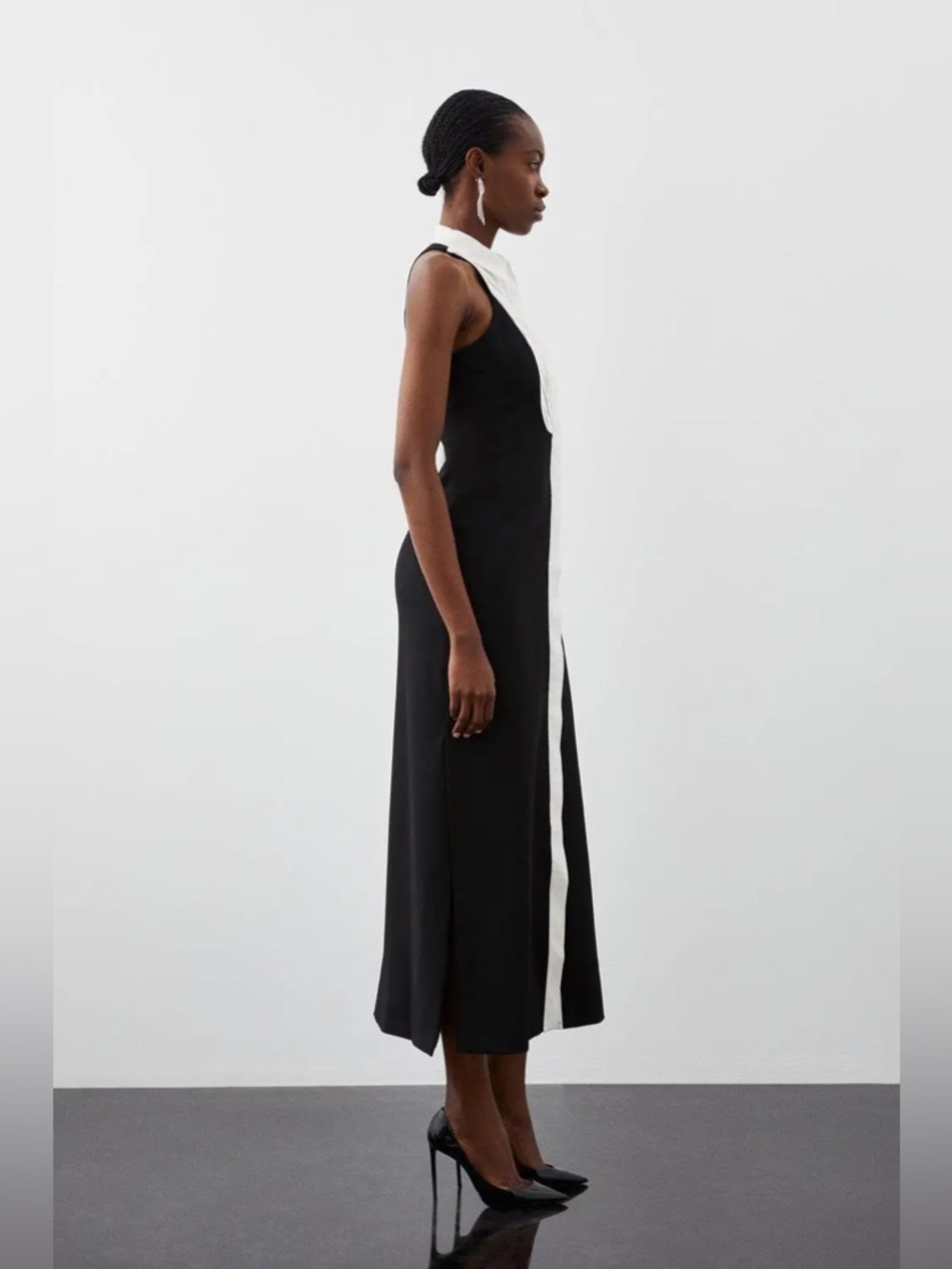 Karen Millen Tuxedo Halter Neck Dress NWT - Picture 3 of 11